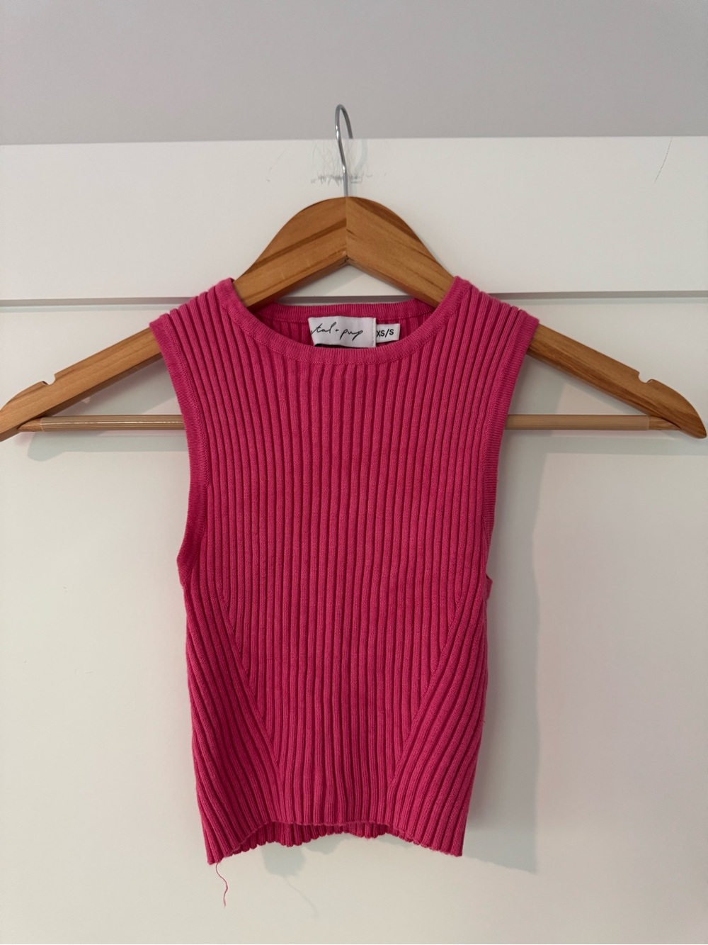 Petal & Pup Vibrant Fuchsia Ribbed Sleeveless Crop Top
